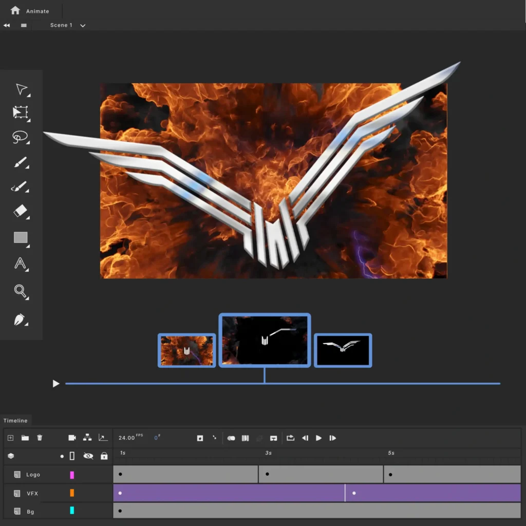 this is a scene from a video animation timeline where a logo animation expert is animating the logo of a client and logo animation is one of the services provided by Astrix Visual which is based in Singapore, but they provide their services worldwide.