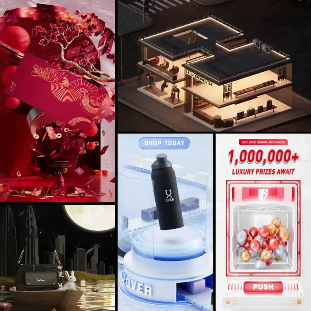 multiple images showing posts that were made for social media as part of the social media video production service that is one of the services provided by Astrix Visual which is based in Singapore but provides their services worldwide.