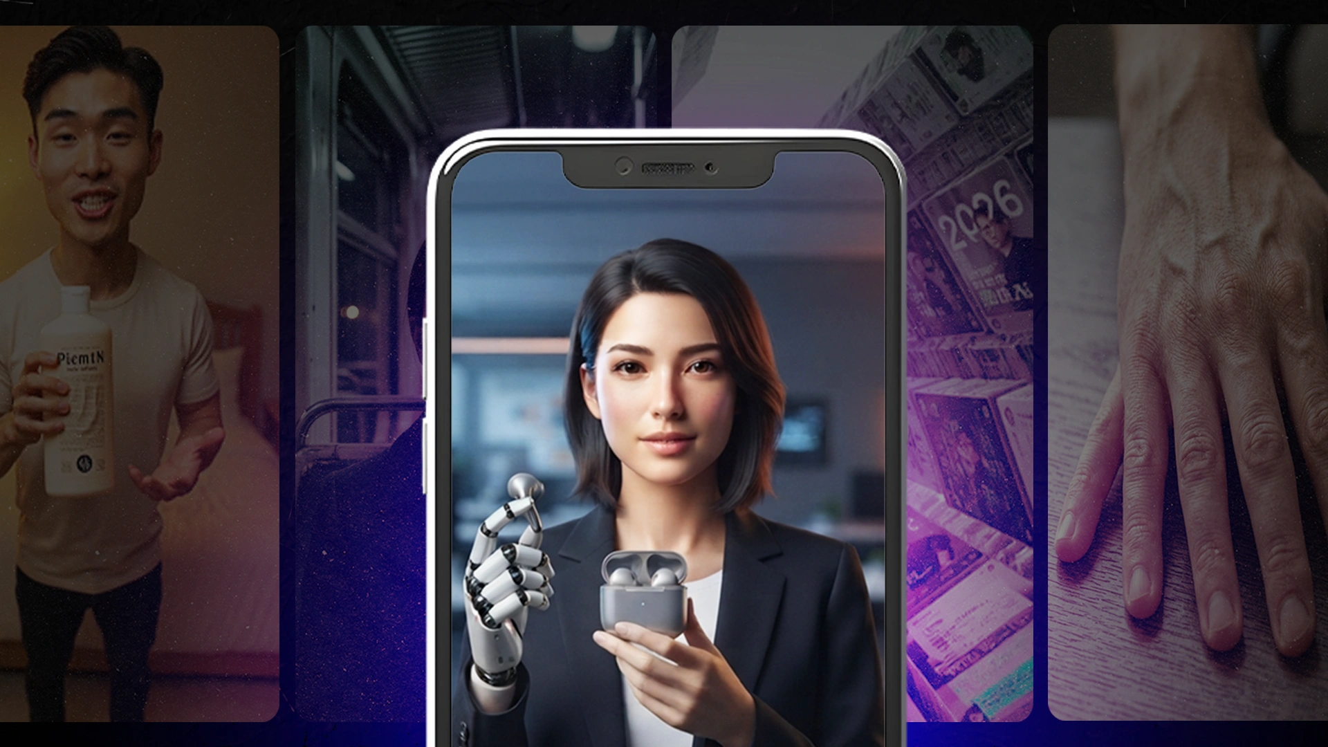 ai avatar in an ai ugc video mobile ad showing an example of bad ai ugc videos